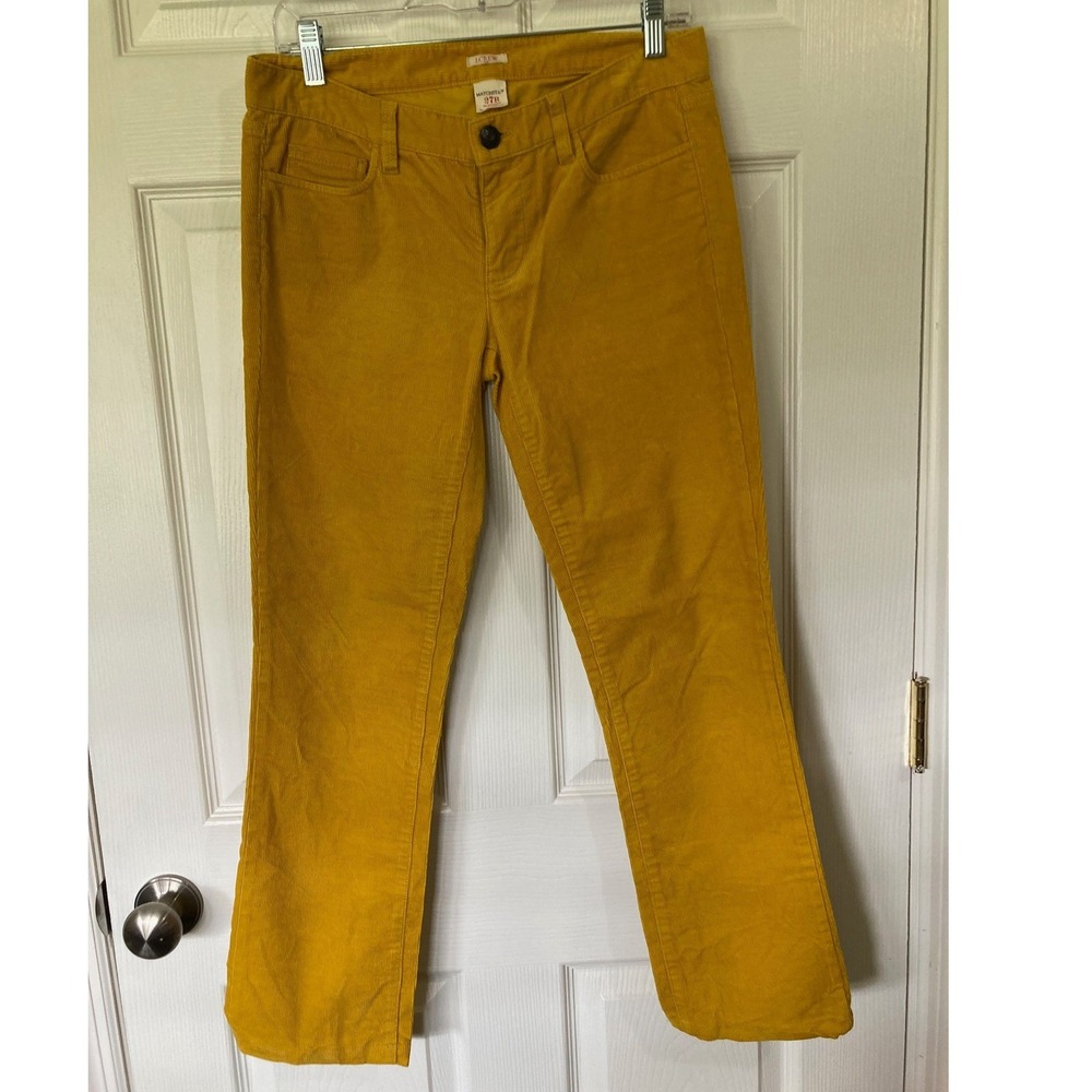 J. Crew Matchstick Mustard Corduroy Pants 27R (6) Classic Preppy Minimalist